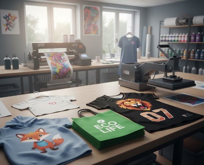 Друк на худі, еко-сумках, формі, дитячому одязі, мерчі — застосування DTF обладнання
