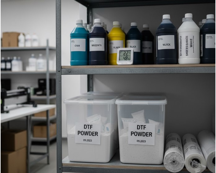 Як зберігати порошок, плівку і чорнила, щоб не втратити якість: повний гайд для DTF-виробництва